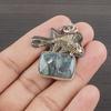 Natural Moss Agate Gemstone 925 Sterling Silver Jewelry Designer Pendant 1.3" AJP-2244