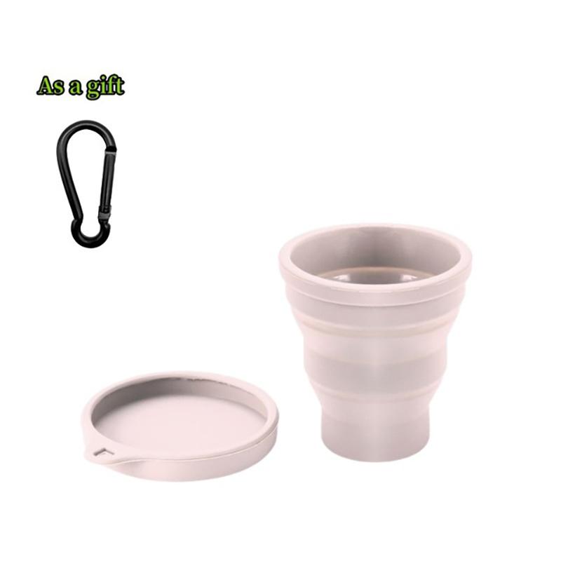 180 ml Klappbecher, Mini-Einziehbecher, Silikon, tragbare Teetasse, Outdoor-Reisekaffee, Teleskop-Trinkbecher mit Deckel