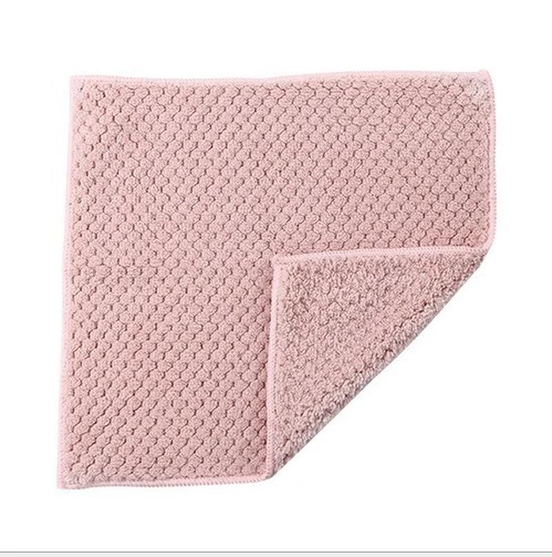 Kitchen Cleaning Dining Wash Towel Absorbent Square Microfiber Dishcloth Household Thickened Cloth Tool Supply Accessory New
