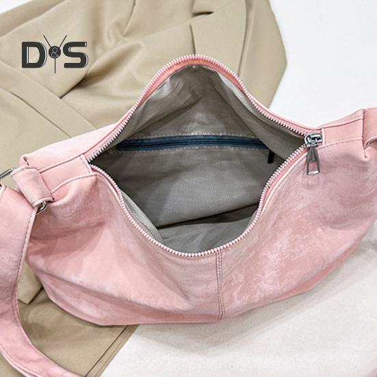 Women Crossbody Bag Large Capacity Crescent Satchel Casual Solid Color Shoulder Bag with Adjustable Strap for Daily Life Travel Shopping