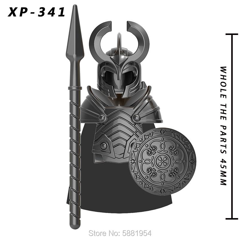 Koruit Medieval Knight Asgard Soldier Weapons Action Figures Accessories Armor Helmets Building Blocks Toys For Children KT1044