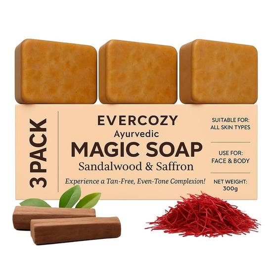 

Ghar Magic Soap Tan Removal Original, Sandalwood & Saffron Ghar Magic Soaps For Bath|100 Gram Each (3, MAGIC SOAP)