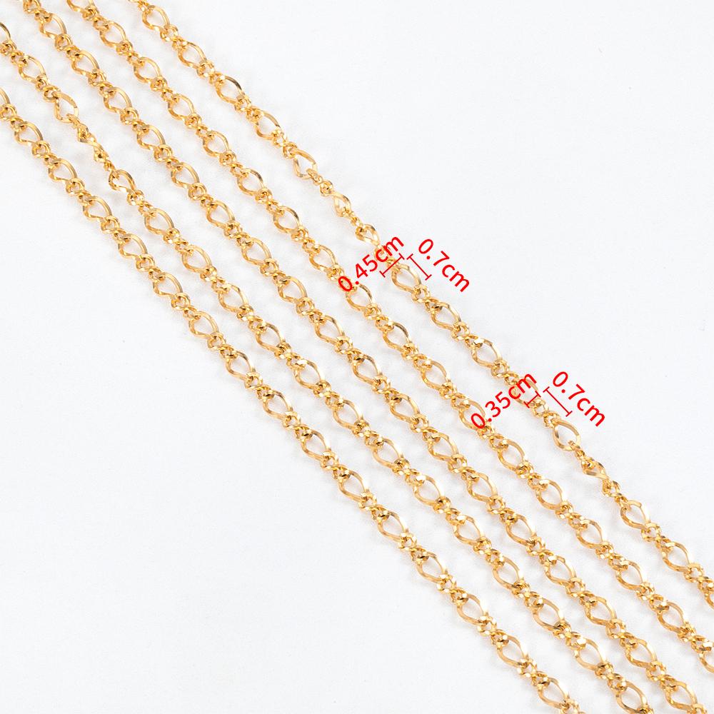 No Fade 1Meter Stainless Steel Irregular Twisted Circular Link Chain Bulk Thick Chains for DIY Necklaces Bracelet Jewelry Making