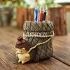 Student Pen Inserted Hedgehog Pen Holder Creative Home Personality Birthday Gift Resin Crafts Pencil Holder Office Accessories