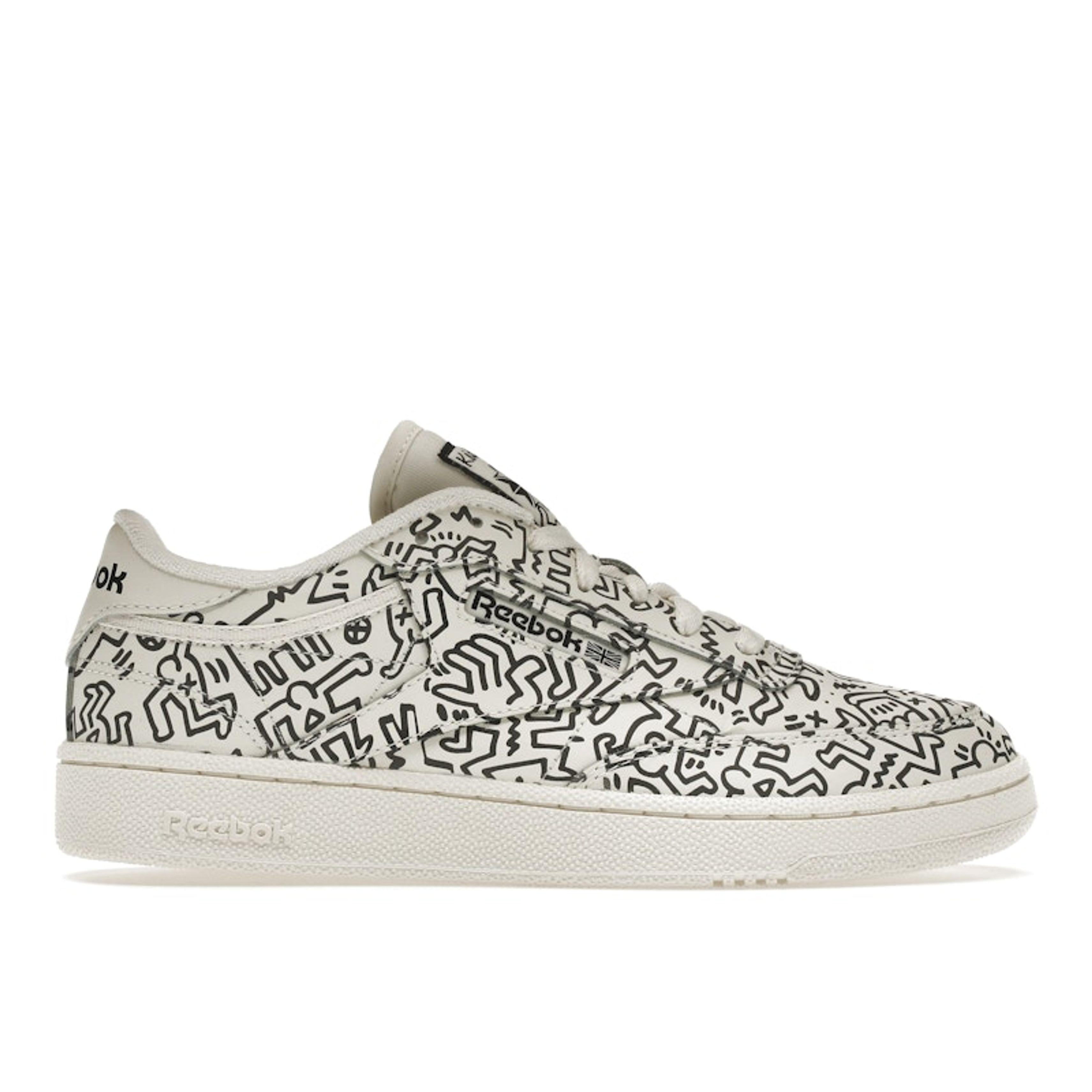 

Keith Haring x Reebok Club C Танцующие фигуры принт по всей поверхности Унисекс кроссовки Белый Мел Чисто-серый-8 GZ1458 40