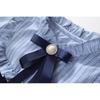 Girls' College Style Dress Autumn New Baby Girl Fake Two-Piece Korean Style Striped Color-Block Long Sleeve Dress