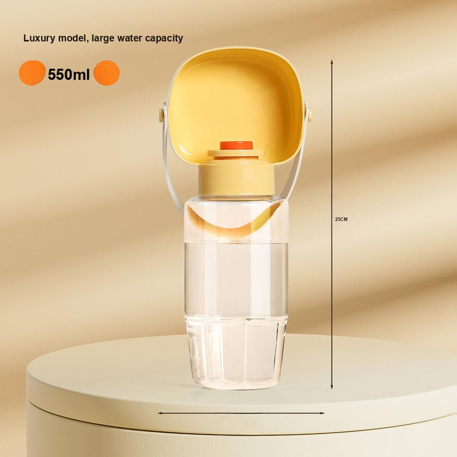 Cat & Dog Travel Cup Companion Cup for Pets, Drinking & Feeding Bottle, Heat Resistant 550ml жёлтый