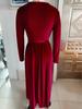 Elegant Velvet V-Neck Bridesmaid Dress for Autumn/Winter