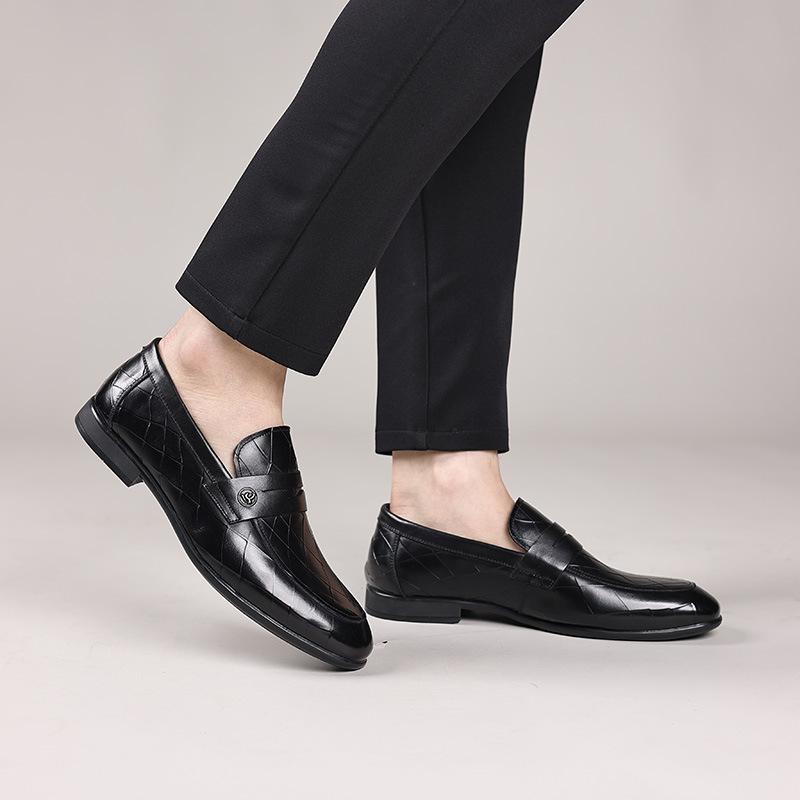 Fashion 2025 New Autumn Casual Loafers for Men Genuine Leather Business Dress Shoes Male Fashion Casual Black Designer Shoes Man