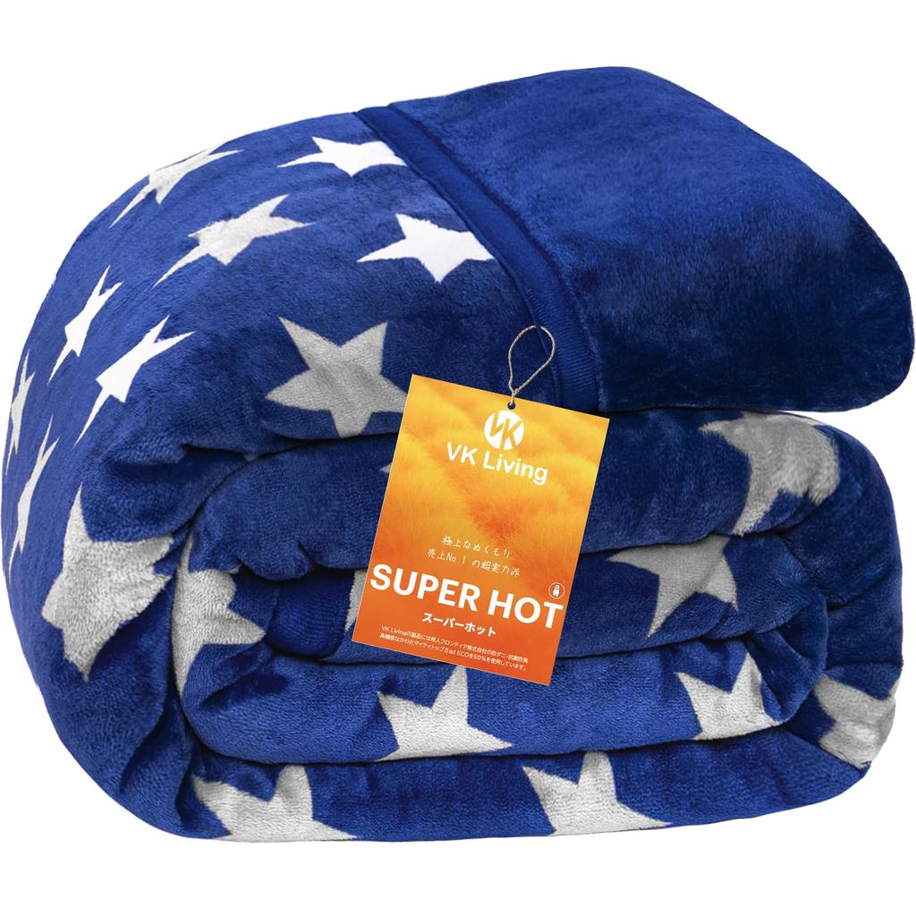 VK Living Blanket Instant Heat Winter Warm Thick Flannel Flat Yarn Moisturizing Treatment Antibacterial and Deodorizing Collar Fluffy Machine Washable