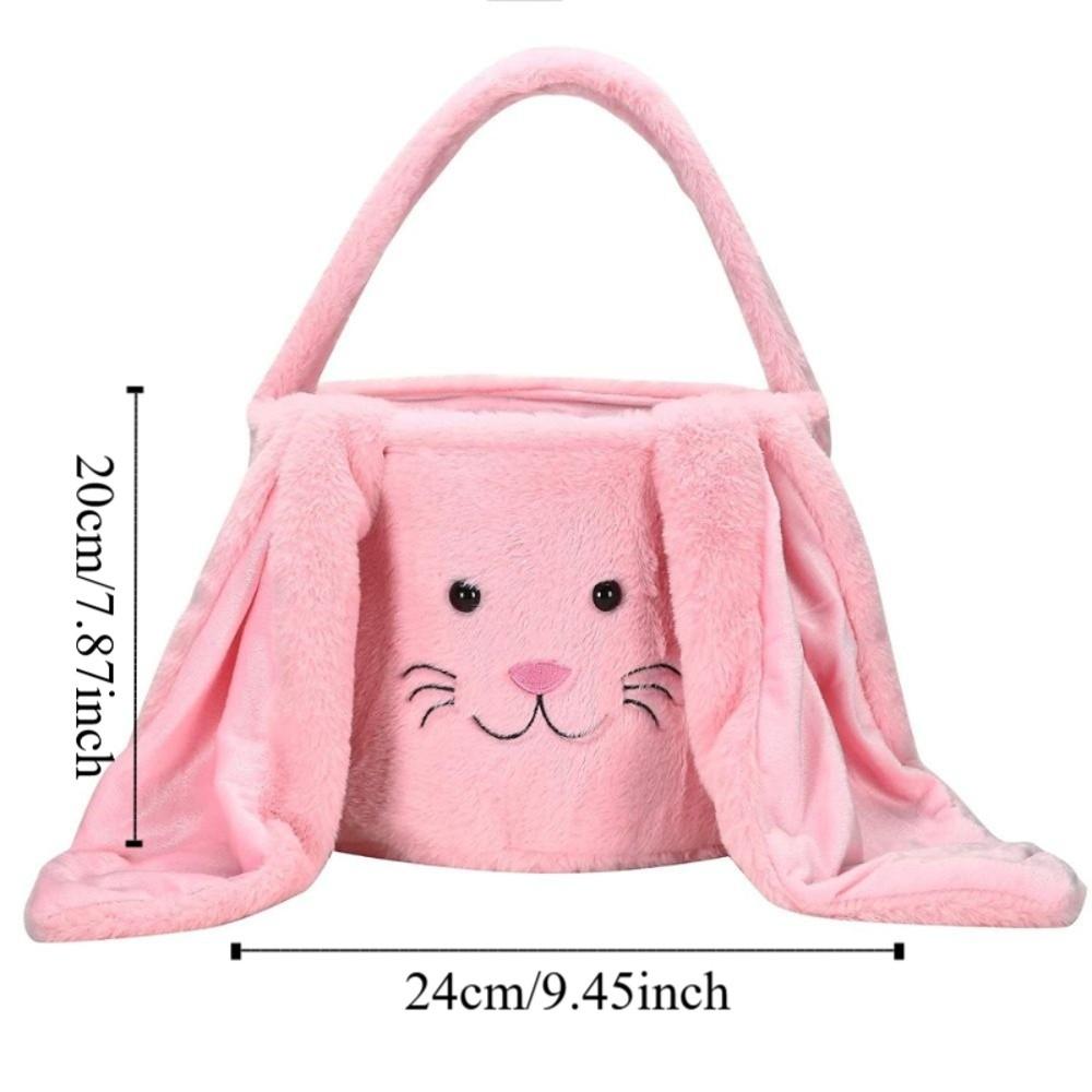 Large Capacity Bunny Storage Basket Portable Design Candy Basket Bunny Handbag Easter Celebration