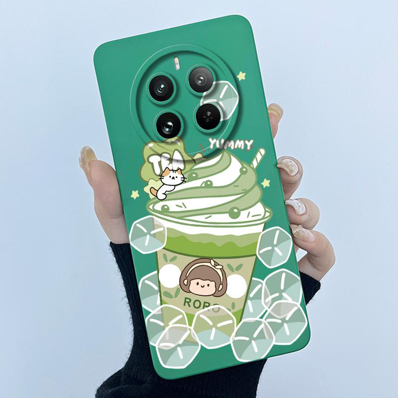 Case For Realme 12 Pro Plus 12 Plus 12X 5G Phone Case Cartoon Pretty Flower Liquid Silicone Soft TPU Protective Cover Shell Capa