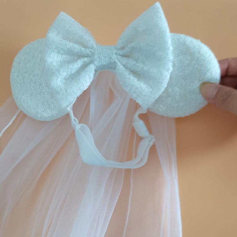 Vánoční Myší Uši Nastavitelná Elastická Čelenka Pro Dospělé A Děti Mašle Nylonová Čelenka Festivalová Párty Cosplay DIY Vlasové Doplňky