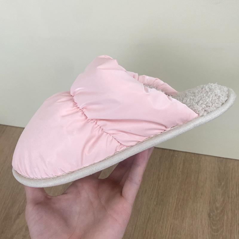 Slippers cotton slippers women wear Velcro can be torn couple thick bottom autumn and winter indoor waterproof non-slip cotton mop