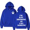 Felpa con cappuccio grafica Sabrina Carpenter I’m Just Drinking To Call Someone Uomo Donna Moda Pullover Felpe