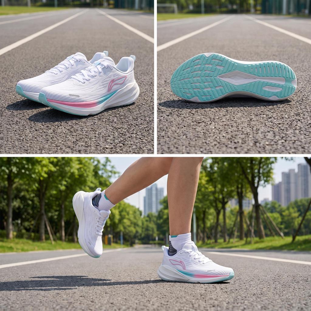Li Ning Wu Yue 4 Sports Comfortable Fashion Shock Absorbing Wear Resistant Low Top Casual Running Shoes Women Sneakers ARSW036-5