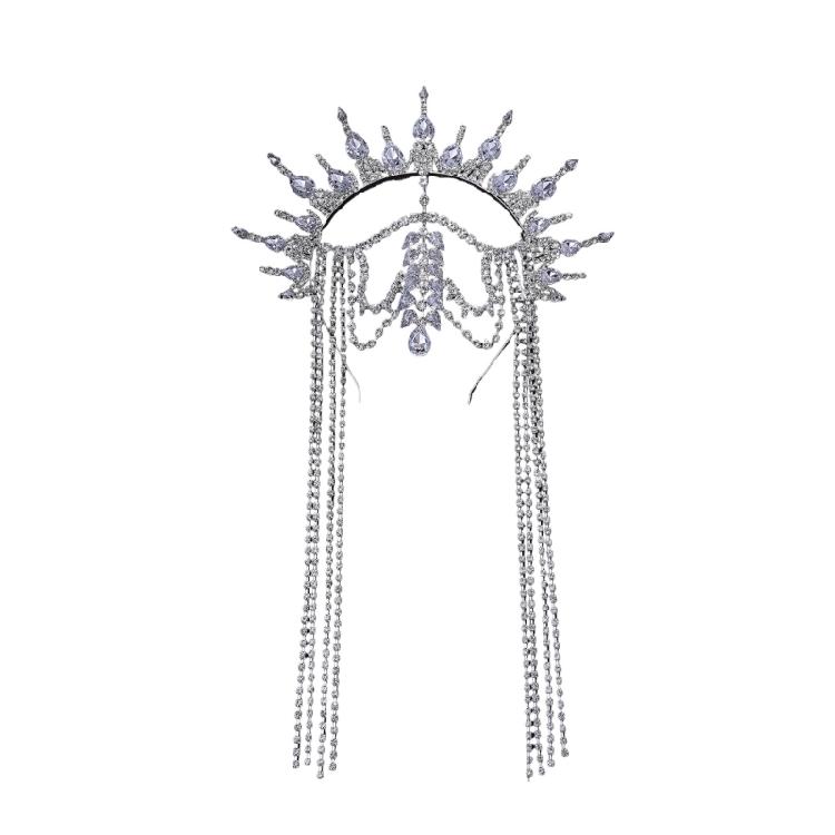 

Crystal Tassels Hairband Crowns Tiaras Hair Ornament for Women Stage Show Costume Formal Occasion Photography Headwear
