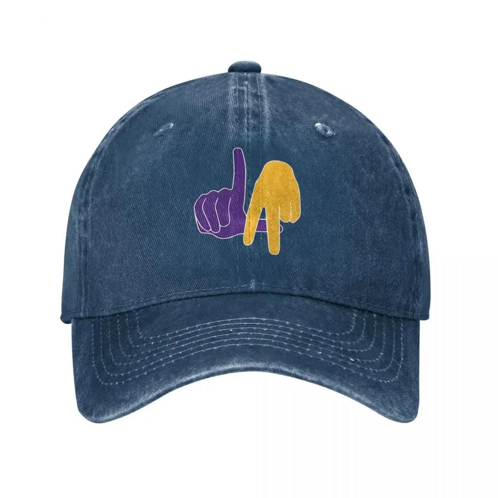 LA Lakers Hand Sign Men Women Baseball Cap Distressed Denim Hats Cap Casual Outdoor Summer Sun Cap