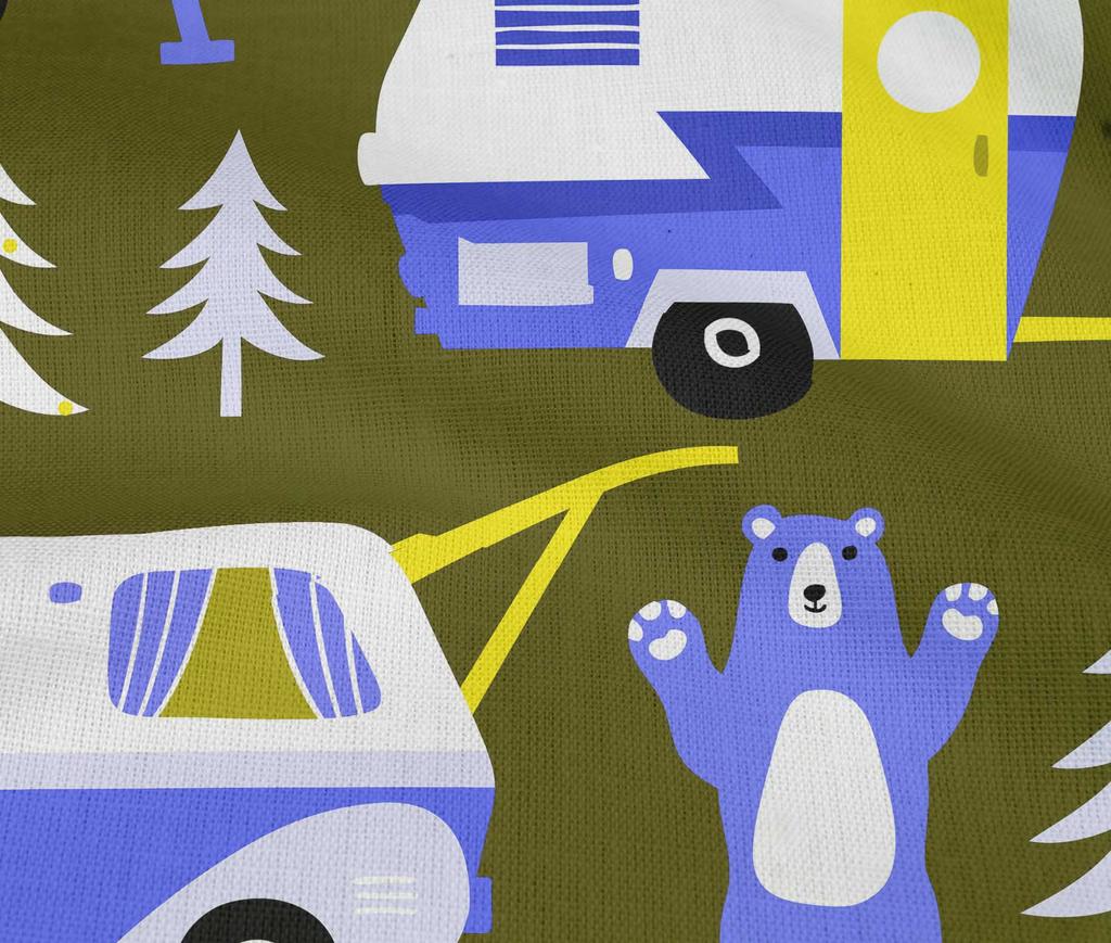 oneOone Cotton Flex Dark Olive Green Fabric Camping Hike Point Sewing Fabric By The Yard Printed Diy Clothing Sewing Supplies 40 Inch