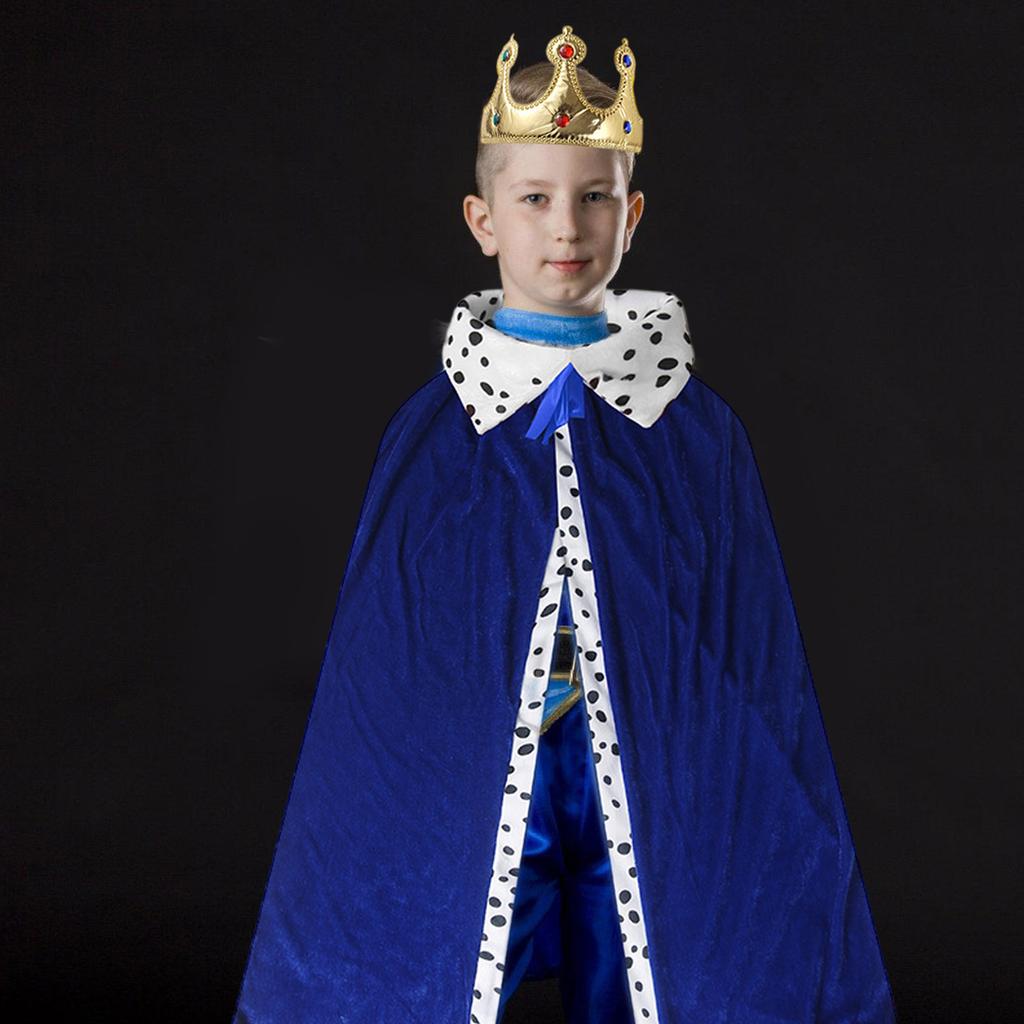 King Robe Costume Set King Cloak Crown Set King Capes Halloween Cosplay Costume for Kids Teen Adult Cosplay, Role Play