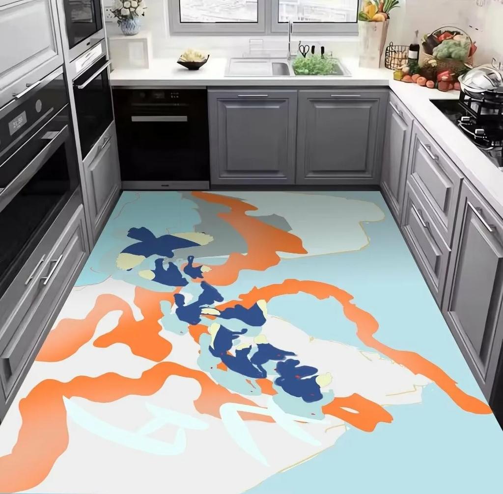 Modern Kitchen Washable Rug for Light Luxury Hallway and Simple Living Room Decor