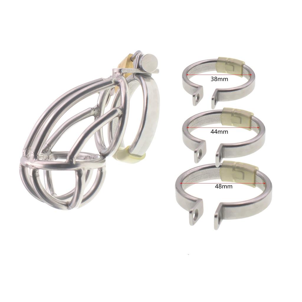 BDSM Peniskäfig aus Edelstahl für männliche Erwachsene, Sex-Tools, Bondage, CB-Schloss, Sklaven-Penisringe, Folter, Harnröhren-Keuschheitsfolter