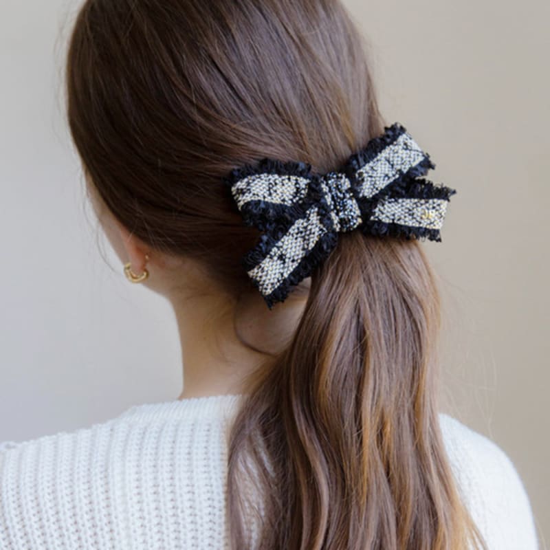 Jean Paul Clarisse Austrian Crystal Ribbon Tweed Hairpin JP-22-160AB