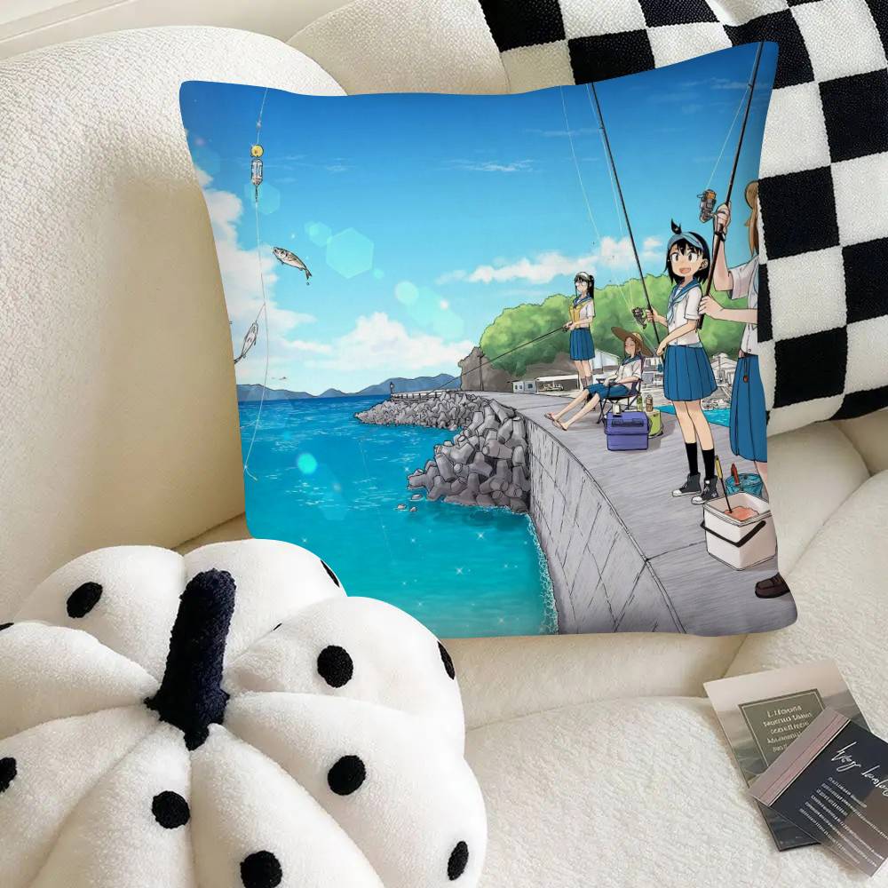 Anime Diary Of Our Days At The Breakwater Pillow Case Fashion Square Pillowcase Bedroom Sofa Room Ins Decoration Leisure