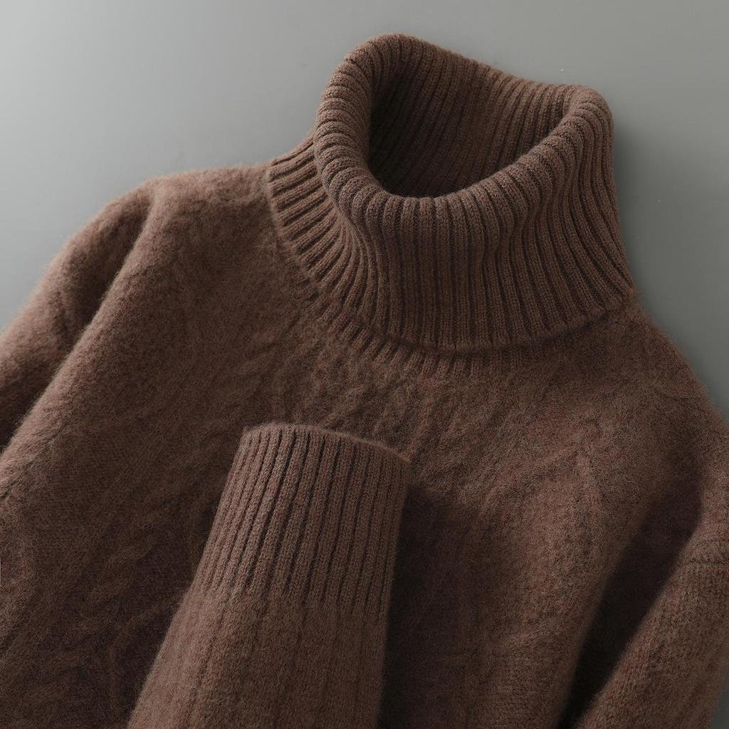 Men's 100% Pure Wool High Neck Jacquard Sweater - Autumn/Winter 2025 Collection