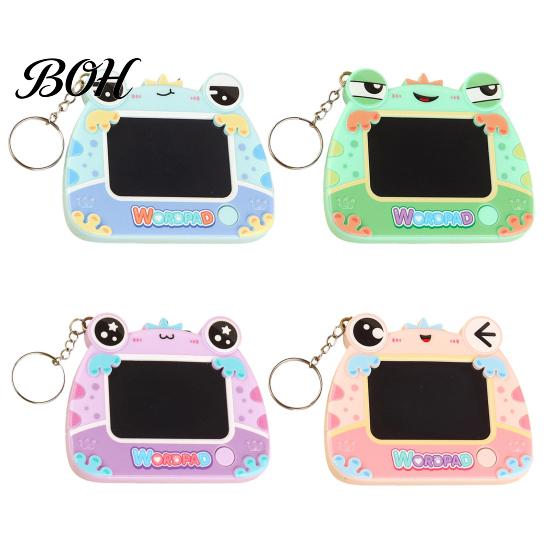 School Bag Hanging Ornament Mini Drawing Board Keychain for Kids, Cartoon Frog Writing Pad with Portable Graffiti Key Ring, Doodle Sketch Travel