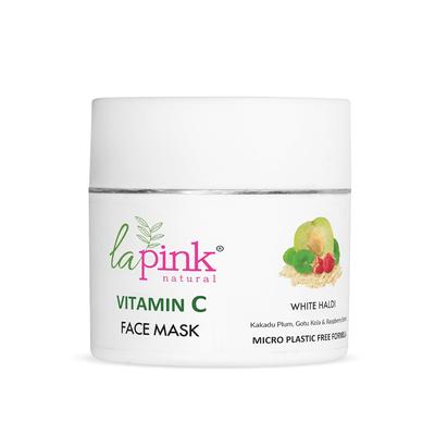 La Pink Vitamin C Face Mask with White Haldi & Kakakdu Plum | For Glowing Bright Skin | 100% Microplastic Free Formula | All Skin Types | 100gm