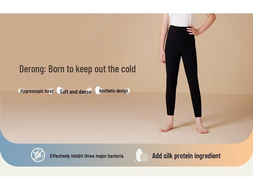 Kids' Fleece Leggings: High-Waisted, Tummy-Tucking, Double-Brushed, Thermal Pants for Autumn/Winter