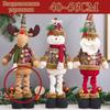 Christmas Doll Ornaments Vintage Snowflake Checkered Fabric Stretch Doll Table Decor for Home Hotel Shopping Mall Christmas Gift