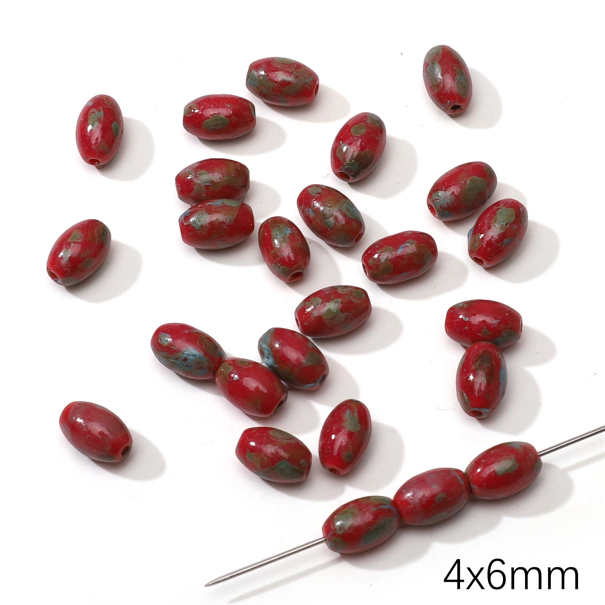 

1-20 шт. Скляні чеські намистини, розсипні намистини-роздільники для виготовлення ювелірних виробів, DIY браслет, намисто 4x6mm 10pcs