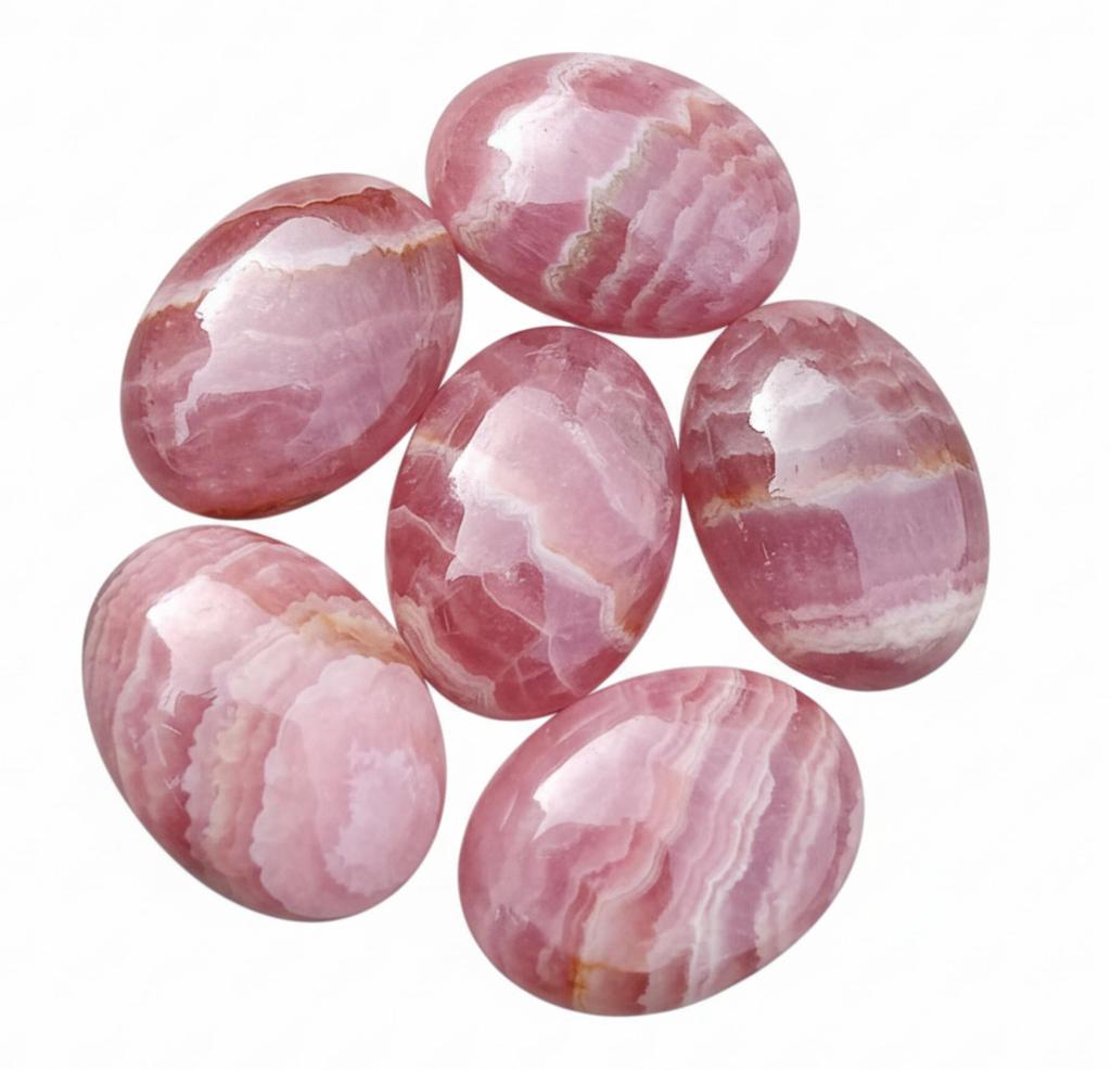 Natürliche Rhodochrosit Ovale Cabochons - Rosa & Weiße Edelsteine für die Schmuckherstellung