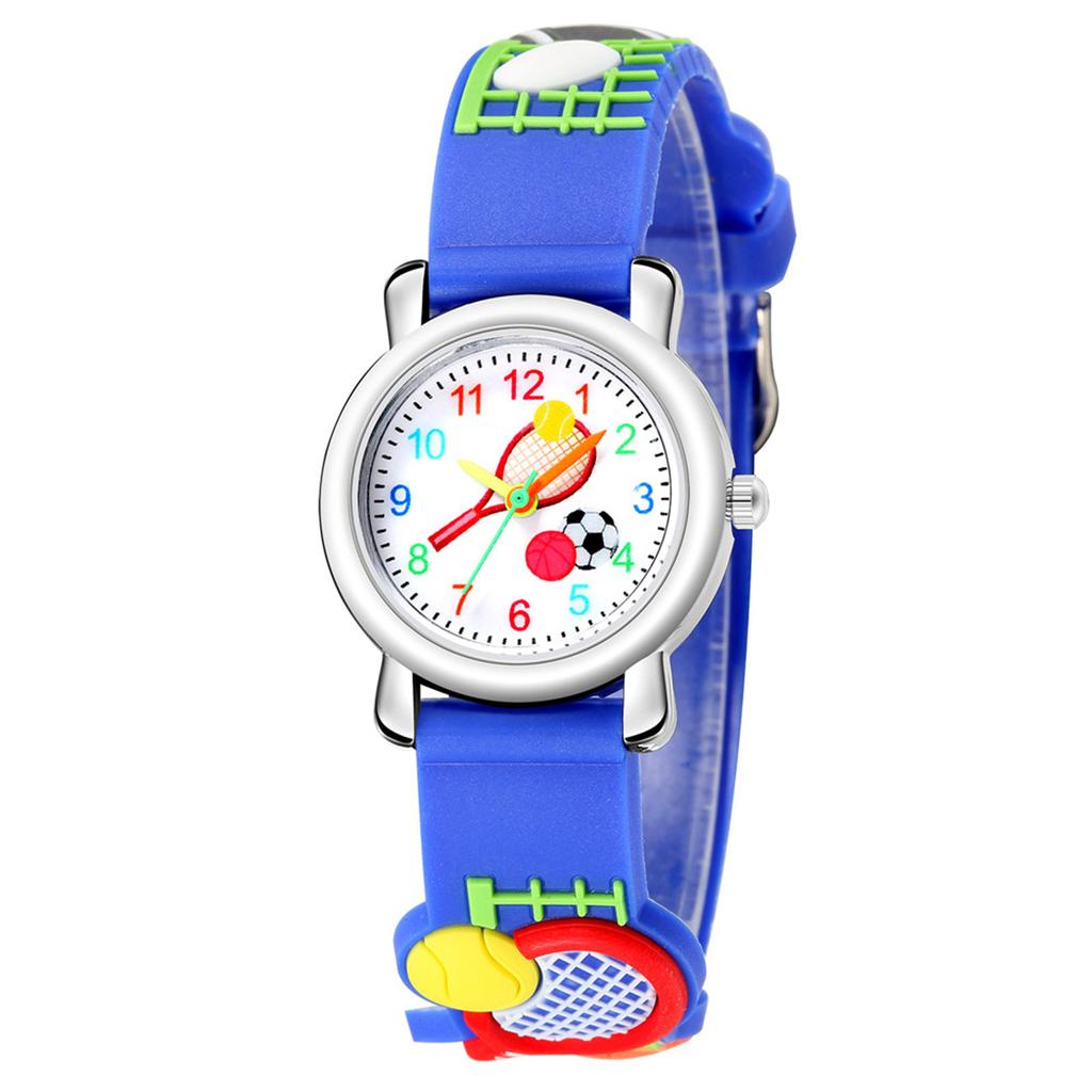 Montre en caoutchouc avec boucle de dessins animés pour enfant, éblouissante, ceinture en maille, à la mode
