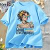 Mehr Stolz Weniger Vorurteile T-Shirt LGBTQ T-Shirt Pride Month LGBTQ T-Shirt Freizeit Baumwolle Kurzarm Rundhals Damen Kleidung