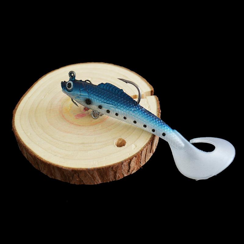 Soft Bait Fishing Lures Artificial Sinking Swimbait Paddle Tail Jig Head Fishing Tackle Goods For Sea Bass