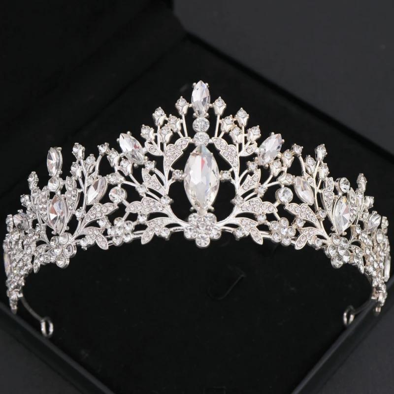 Baroque Vintage Princess Queen Bridal Crown Headwear Crystal Tiara for Women Wedding Crown Hair Dress Accessories Jewelry Crown