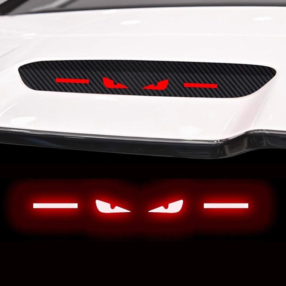 Car Sticker Brake Lights Taillight Warning Lamp Protector Sticker Carbon Fiber Covers Devil's Eye Sticker for Vehicles