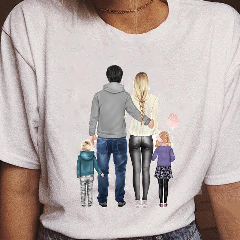 

Women Cartoon Daughter Cute Mama Love Family Mom Mother T Top Shirt Fashion Tee Print Female Graphic Short Sleeve T-Shirts XXL