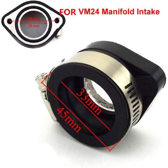 28mm 35mm Carb Carburetor Flange Intake Pipe Adapter Manifold Boot For VM24 Manifold Intake Top Bike Solid