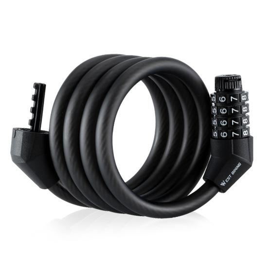 Bike Cable Combination Lock 4-Digit Password Anti-theft Bicycle Lock Cable Lock with Zinc Alloy Core for MTB Road Bike Scooter
