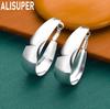 925 Sterling Silver Wide Curved Smooth-Finish Teardrop Earrings — Stylish Jewelry For Formal Events