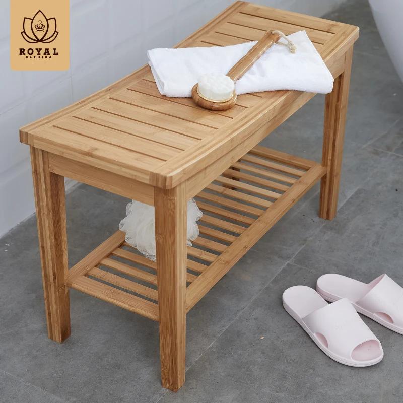 Bamboo Shower Bench Anti Slip Thickening