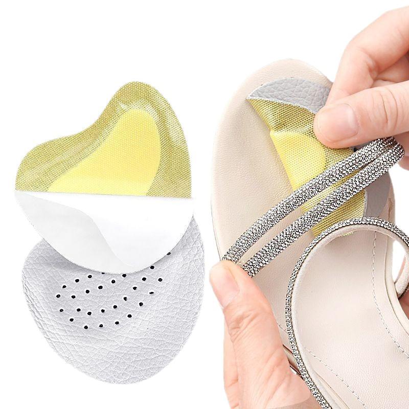 Self-Adhesive Leather Forefoot Pad for High Heels - Soft, Anti-Abrasion, Shock Absorbing, Anti-Slip, Invisible, Perfect for Summer Sandals.