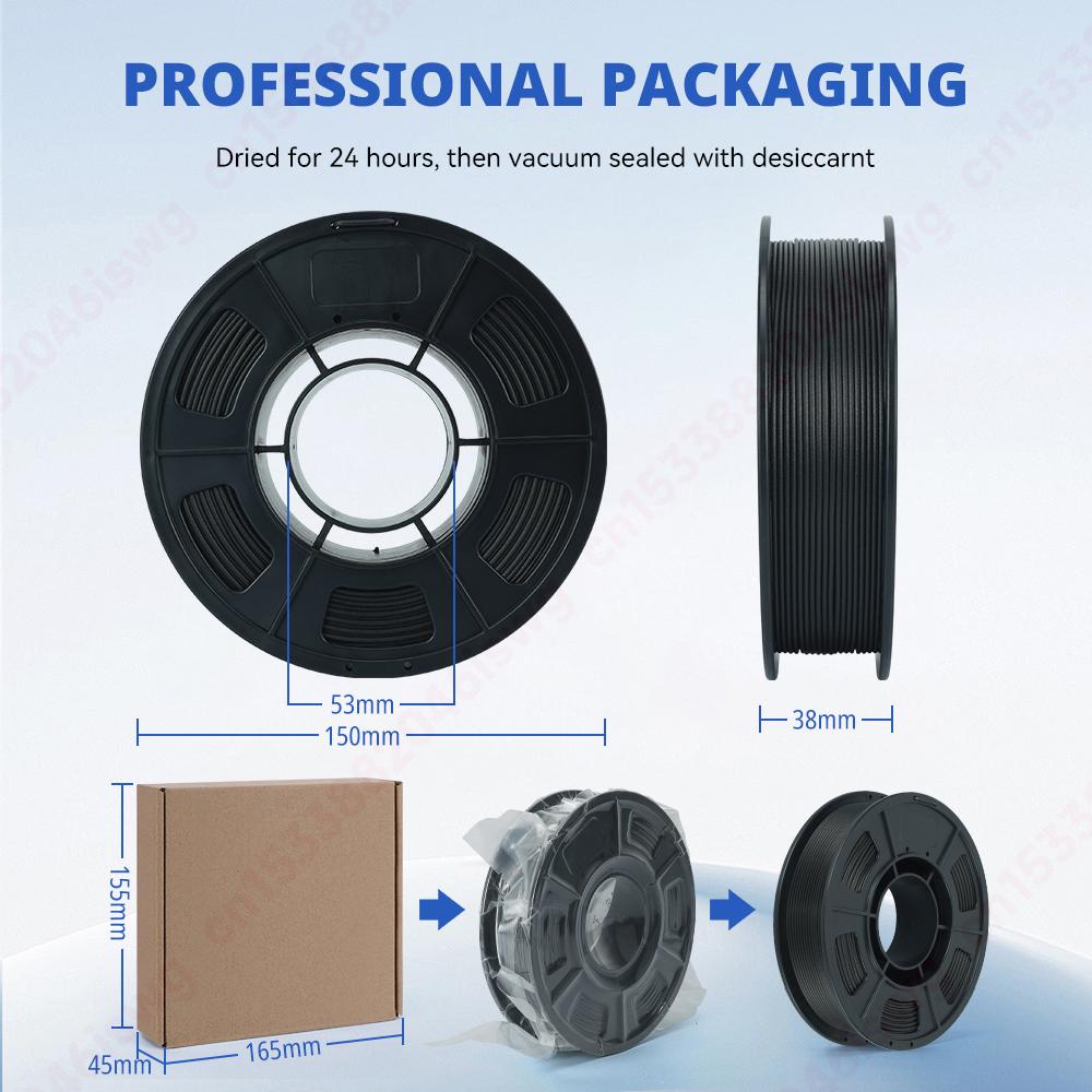 KINGROON 300g PLA PETG PA Nylon Carbon Fiber Filament 1.75mm High Strength PLA-CF PETG-CF PA-CF Material for Most FDM 3D Printer