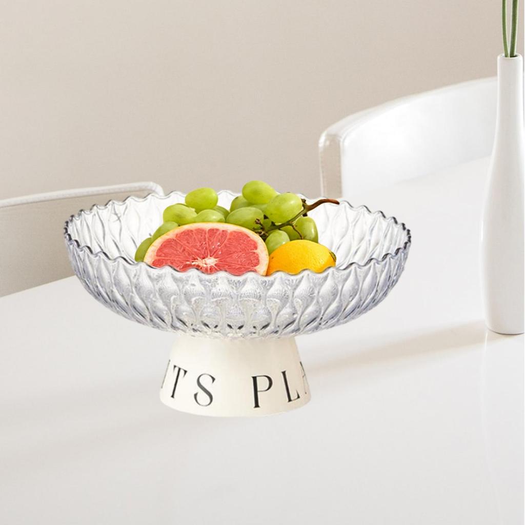 Fruit Plate Serving Dish Buffet Plates Decorative Tray Round Pedestal Fruit Bowl for Restaurant Birthday Parties Buffet Dinner