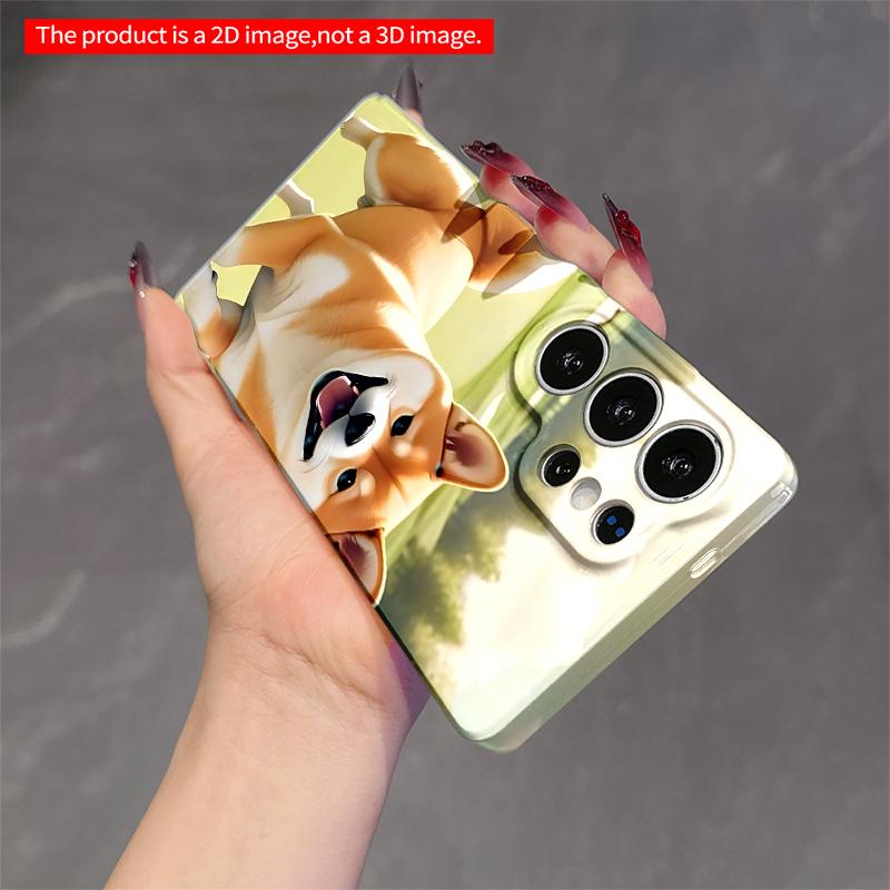 2DFlat Samsung phone case Happy Shiba Inu Running on Golf Course Applicable to Galaxy S22 S23 S24 S25ULTRA S26 A12 A13 A14 A15 A16