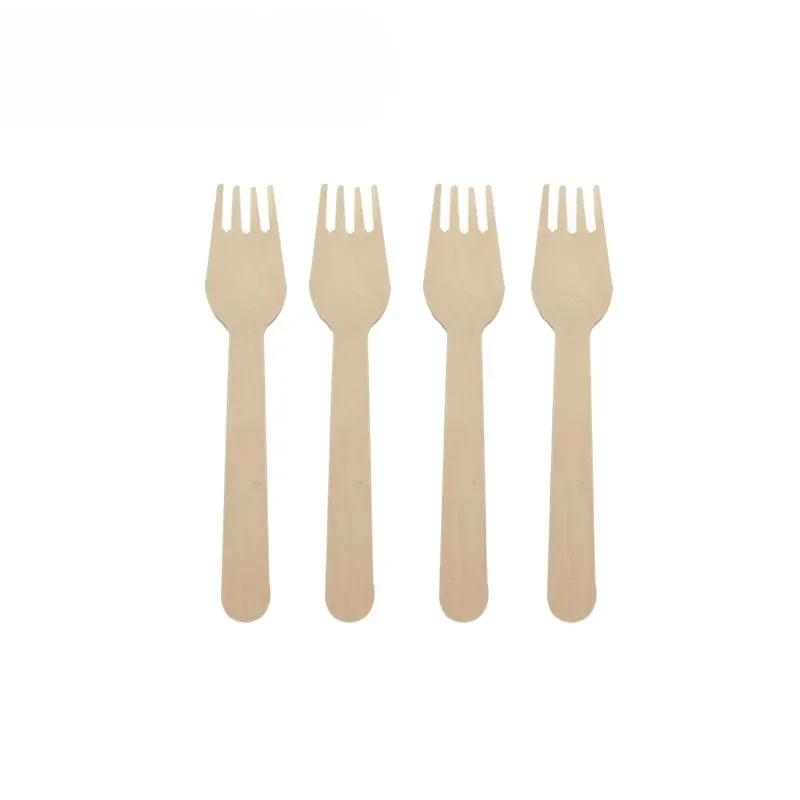 Biologicky odbouratelný jednorázový nůž, vidlička, březové dřevo, jednorázový biologicky odbouratelný západní dezert, nůž na zmrzlinu, vidlička, lžíce